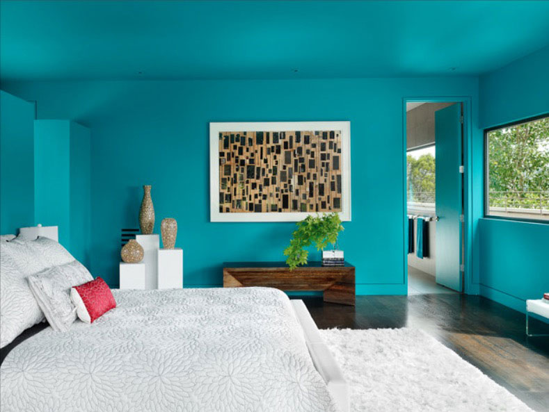 Bold Turquoise Bedroom Paint Ideas Color Personality Freshsdg